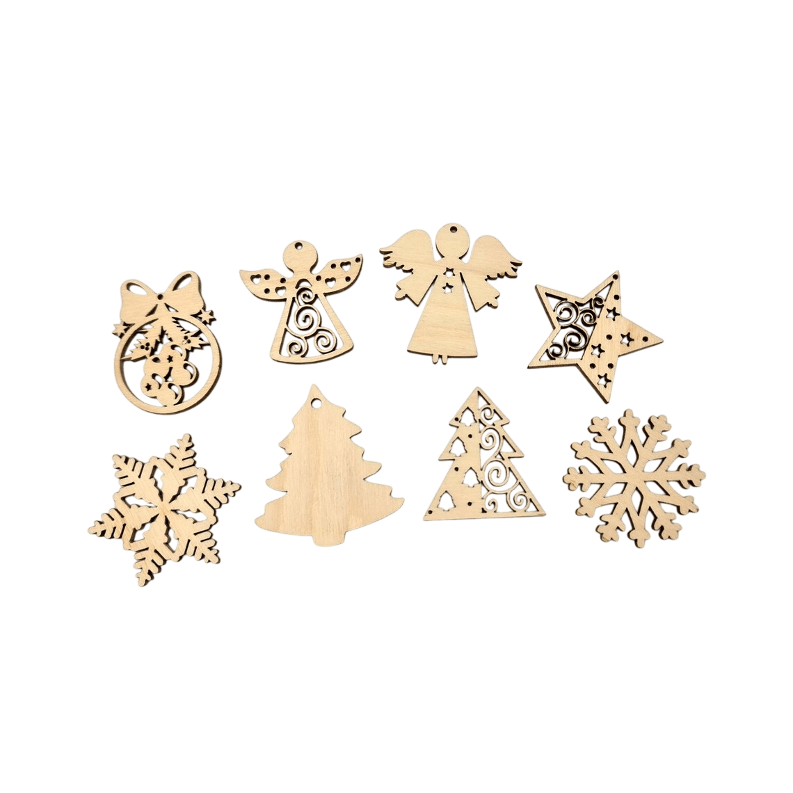 MDF TREE ART HANGING LASER CUT (NATURAL) SET OF 8